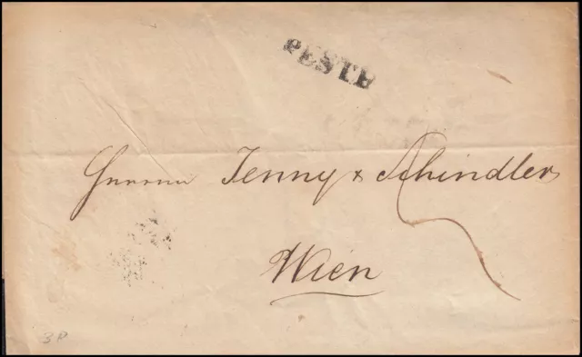 Ungarn Vorphilatelie Brief Zweizeiler PESTH vom 3.12.1845 nach WIEN 5.12.