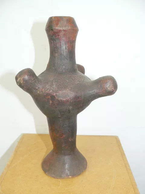 Vase aus Terrakotta Antik Stamm der Bateke DR Kongo Afrika Sehr selten .