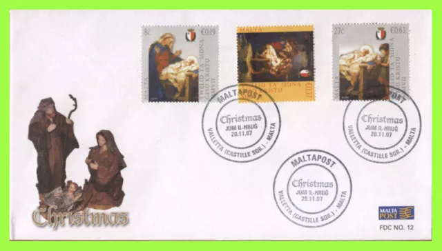 Malta 2007 Christmas set on MPO First Day Cover, Valletta