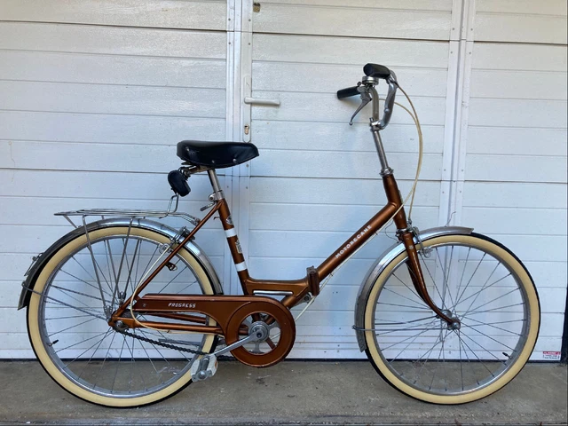 Vélo Pliant Motoconfort / Motobecane Progress – 1975, Moyeu Sturmey Archer, Freins Hydrauliques, Acier Marron