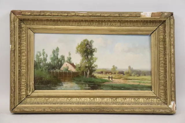 Sommerliche Landschaft Ölgemälde signiert BERLIN um 1900 (BK3749)