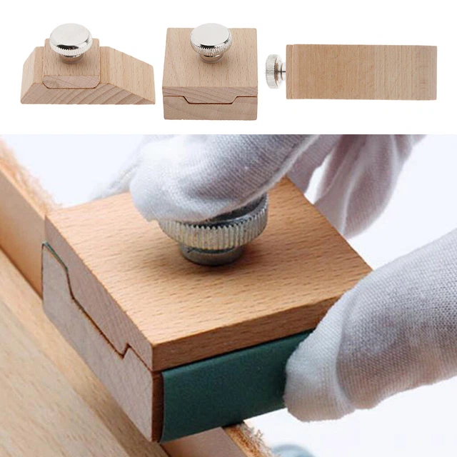 Bloque De Lijado Manual De Madera - Con Abrazadera Para Lija, Tamaño 10x3x2.6 Cm, Ideal Para Curvas Y Detalles