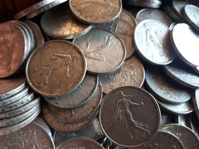€€€  Lot de 30 pièces ARGENT DE 5 FRANCS SEMEUSE €€€€ images non contractuelles