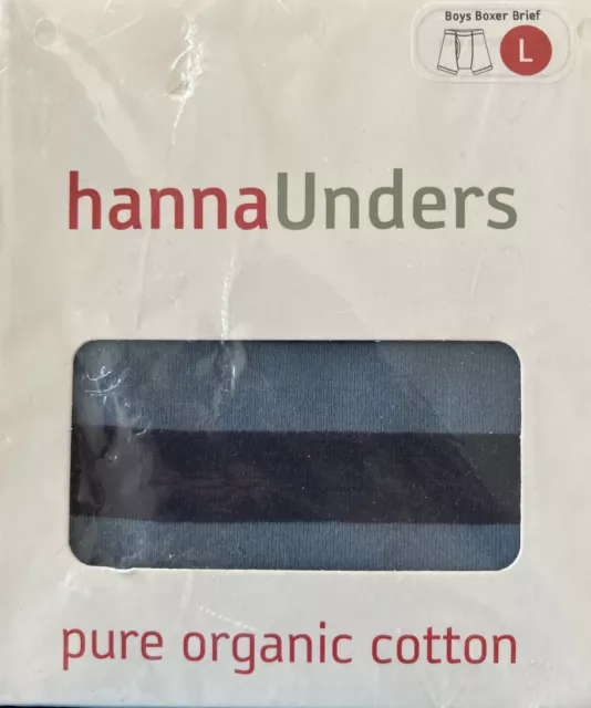 New! Organic Boys Hanna Andersson Unders Boxer Briefs 1 Nvy/Voyage Size L