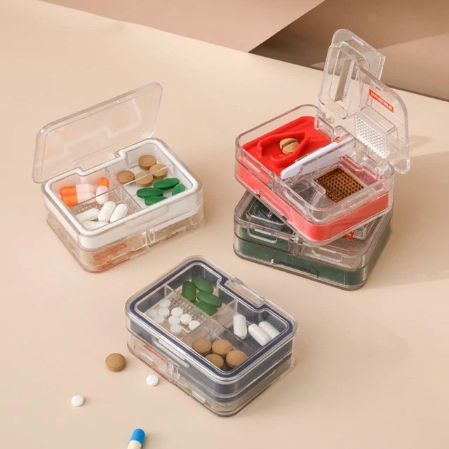 Pill Box Cut Pill Grind Pill  Convient PP Pill Organizer for Tablet