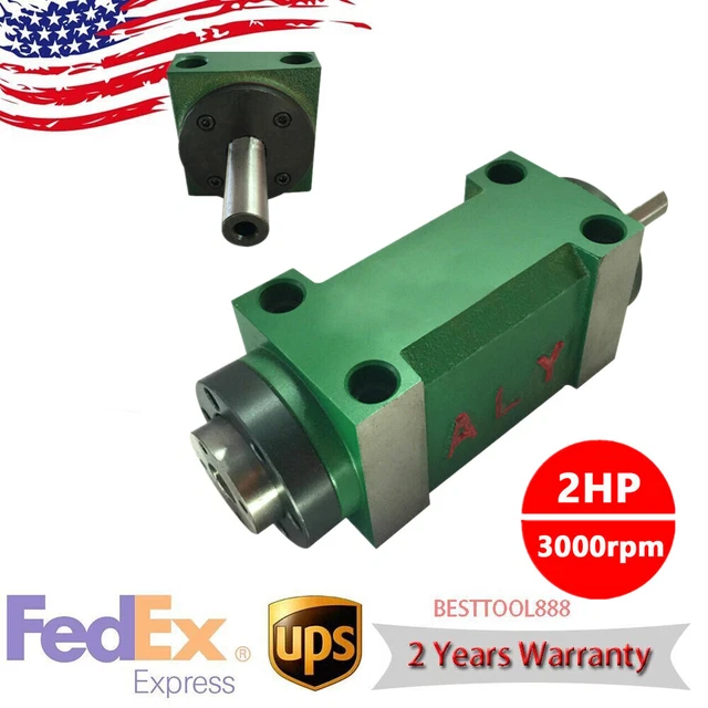 45 Steel Spindle Unit 2HP 3000rpm MT2 Power Head for CNC Lathe Engraving Machine
