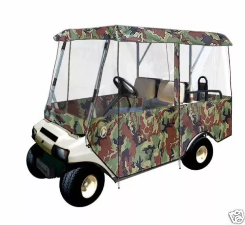 Drivable 4 Passenger Golf Car Cart Cover Enclosure Camo Camouflage