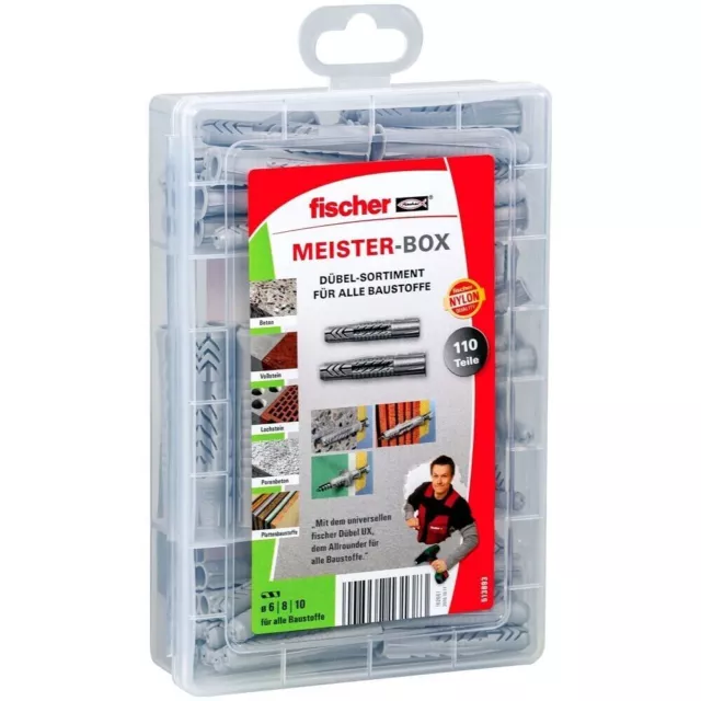 Fischer Meister-Box UX/UX R, Dübelset - Dübelsortiment mit 110 Teilen