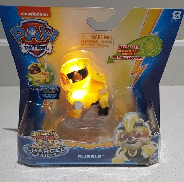 PAW PATROL MIGHTY Pups Charged Up Rubble Pup Light Up Figure BNIP £24.