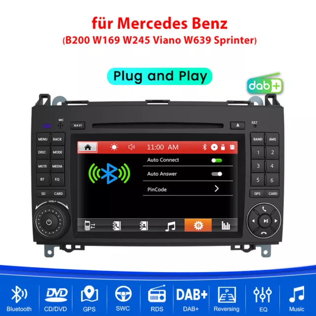 Per Mercedes Benz Sprinter B200 W245 W639 W169 7“ Junsun 2din Autoradio DVD Navi