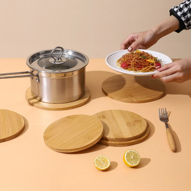 Reposavasos de madera, resistente al calor, antiinquema, para