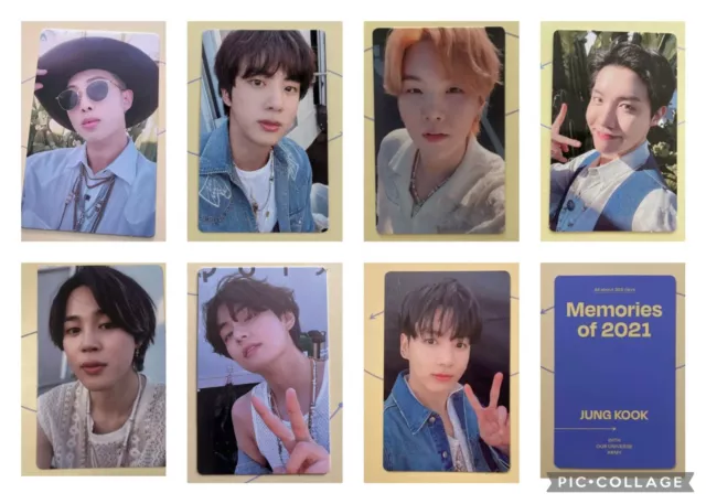 BTS Memories 2021 DIGITAL CODE official photo card SUGA J-HOPE JIMIN V JUNGKOOK