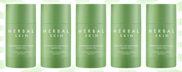5 Herbal Skin Green Tea Detoxifying Deep Cleanser Clay Cream Stick Set 1.4 OZ