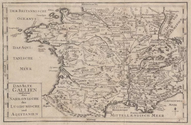 Frankreich Original Kupferstich Landkarte 1760