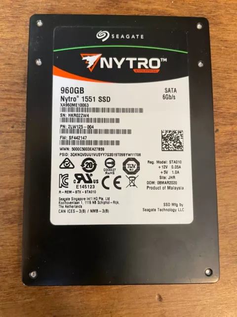 Seagate  Nytro 1551 960GB SATA III 2.5in WSP Solid State Drive (XA960ME10063)