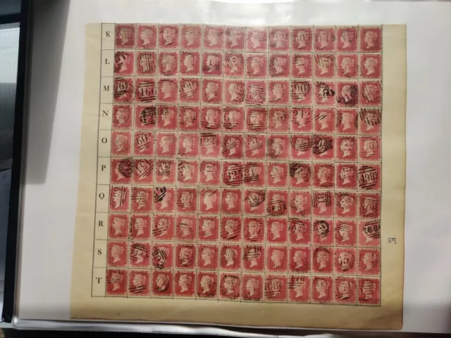 GB Victorian SG40 1d penny red Star line engraved Plate 59 qv postage stamps