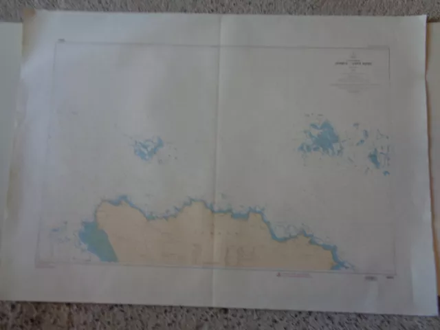 CARTE MARINE maritime Abords de JERSEY côte nord- Edition SHOM de 1982