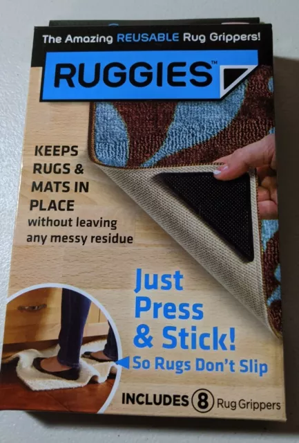 NEW Ruggies Set of 8 Rug Grippers - AS SEEN ON TV - Washable, Reusable!