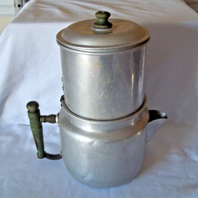 VINTAGE DRIPOLATOR 4 8 Cup Coffee Maker Enterprise Aluminum Co Wood