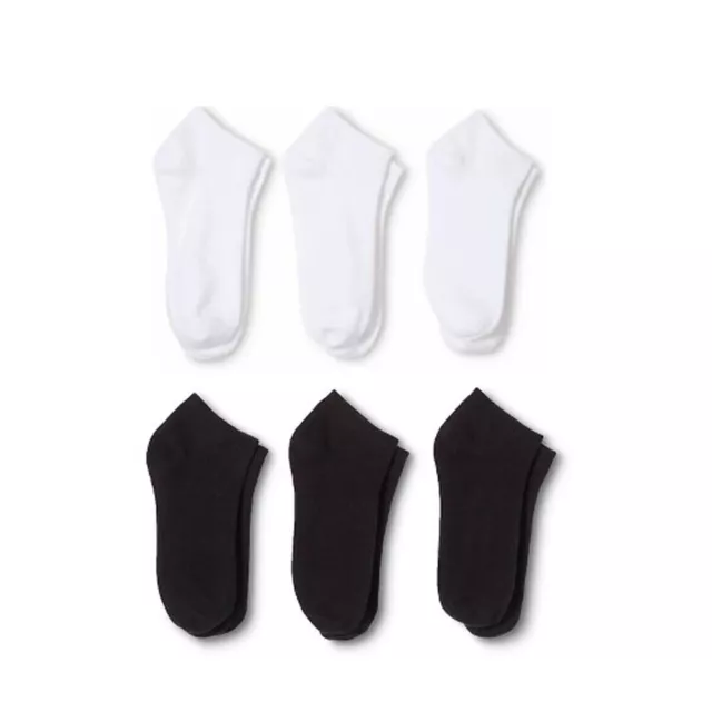 100 Pairs Men's Low Cut No Show Socks 9-11 or 6-8 Black or White - Bulk
