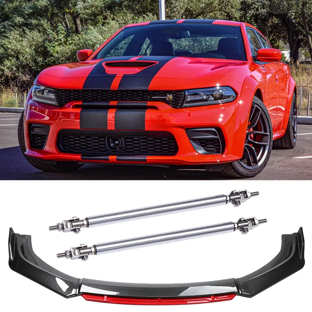 FOR DODGE CHARGER SRT RT SXT Red Carbon Fiber Front Bumper Lip Splitter