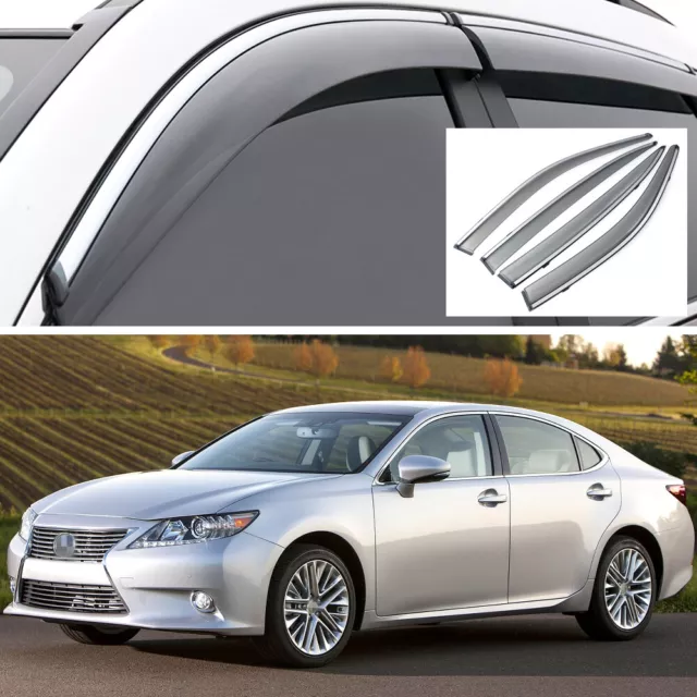 4x Window Vent Visor Deflector Shade Rain Guard for 2013-2018 Lexus ES350 ES300h