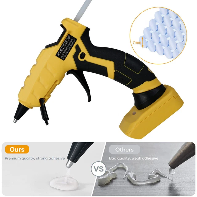 Herramienta inalámbrica de pistola de pegamento de fusión caliente con 30 palos artesanía hobby hágalo usted mismo para batería Dewalt