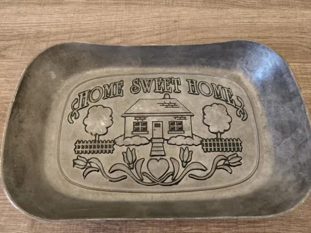 wilton armetale platter 11”x7” Home Sweet Home Bread Server