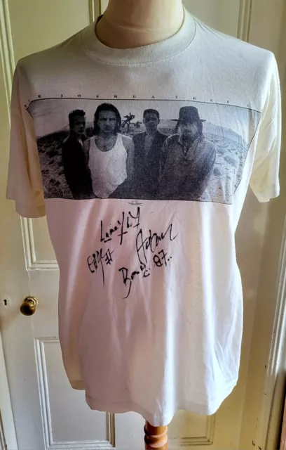 Rare Signed 1987 U2 Joshua Tree Tour Dublin signed Shirt