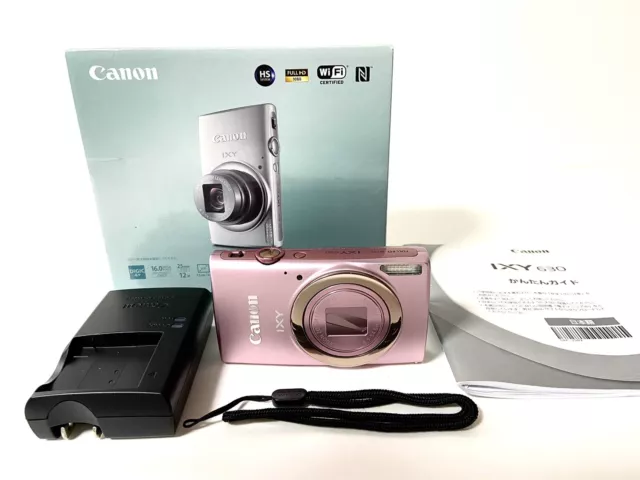 Near Mint Canon IXY 630 Powershot Pink Digital Camera 12x zoom w/ Box From JAPAN