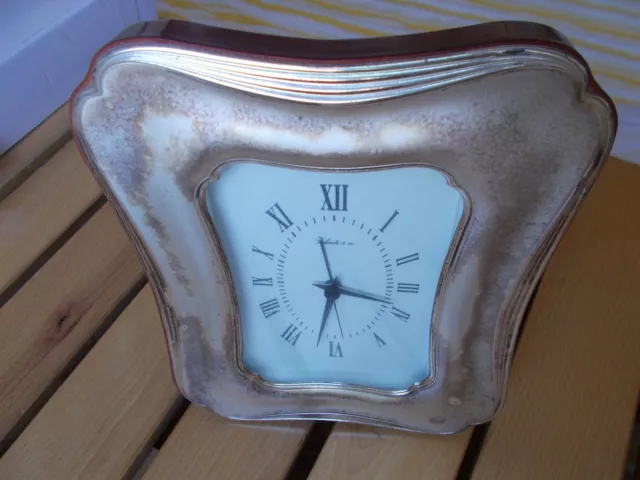 OROLOGIO SVEGLIA IN ARGENTO FIRMATO VALENTI & co  NUMERI ROMANI