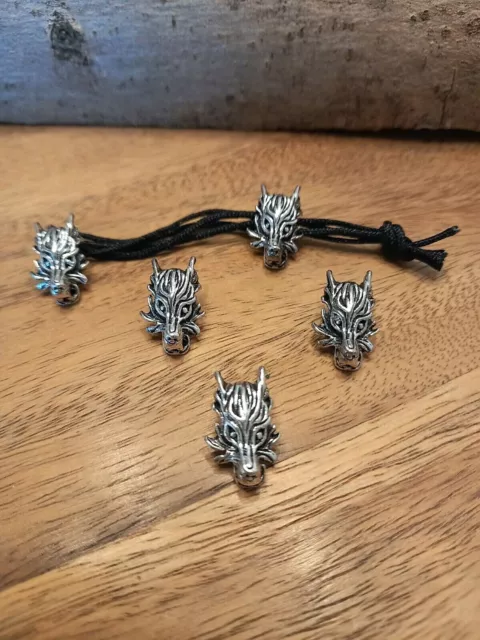 5 Drachenkopf Perlen, Zierperlen, Metallperlen, Bartperlen, Schmuck Perlen (2)
