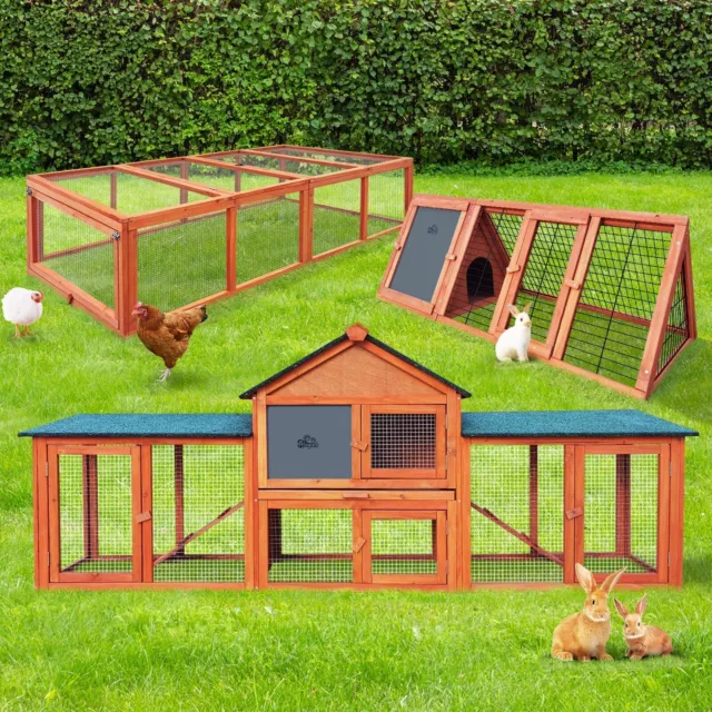 Alopet Rabbit Hutch Chicken Coop Large Hutches House Pet Run Cage Wooden Outdoor