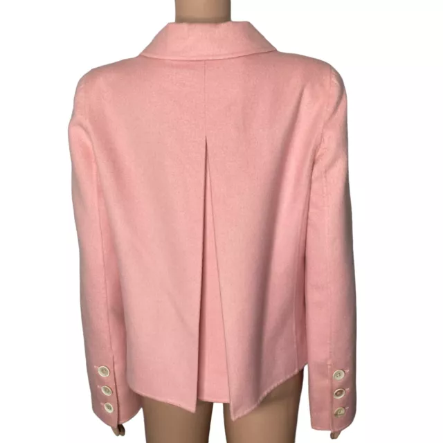 Oscar De La Renta Neiman Marcus Blazer Womens 8 Pink Cashmere Silk Barbiecore 2