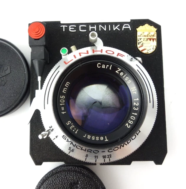 Linhof Technika Carl Zeiss Tessar 105 mm f3,5 Synchro Compur 1231092 jm082