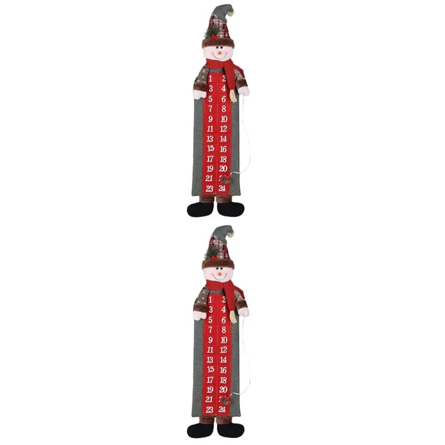 2 piezas 23x90cm Navidad Cuenta atrás Calendario Navidad Calendario de Adviento