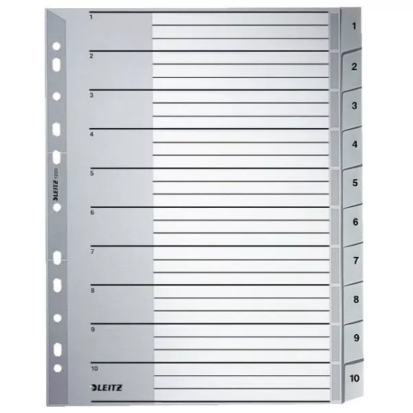 Leitz Register 1-10 A4 PP 10Bl Bürobedarf grau,