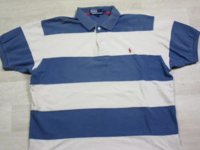 MEN'S VINTAGE POLO Ralph Lauren Cut and Sew Striped Polo Shirt (L ...