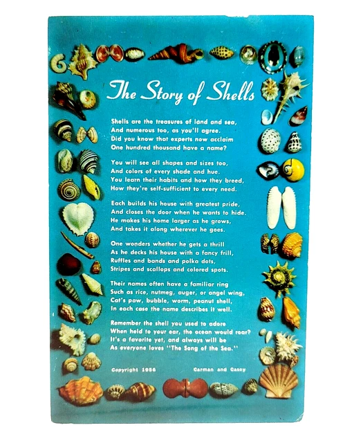 THE STORY OF Shells Poem Song of the Sea Vintage 1950s Postcard Cancel ...