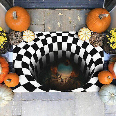 Decoración Halloween Payaso Puerta Alfombra Aterradora Alfombra Horror Bienvenida Puerta Alfombra Hogar