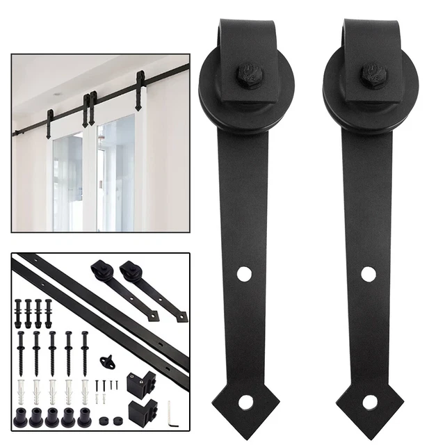 183-200cm Schiebetürsystem Laufschiene Schiebetüren Holzschiebetür Beschlag Set