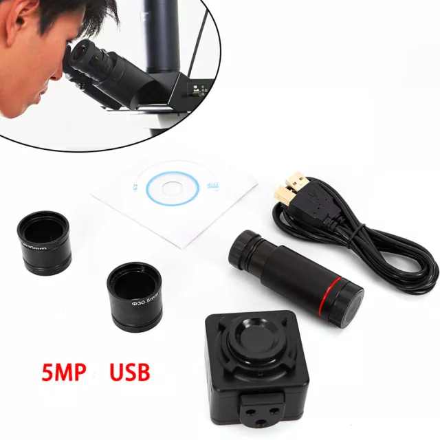 5MP HD Digital Eyepiece Camera USB 2.0 Stereo Binocular 30FPS Microscope