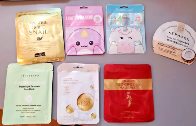 Korean Sheet Mask Skincare Bundle | 14 Sheet Face Masks for Beautiful Skin