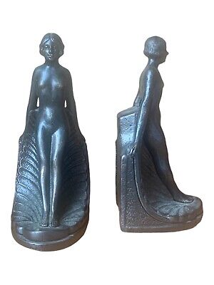 Pair Of Nude Beauty Vintage Bookends Art Deco Design Lady Decorative Art Statues