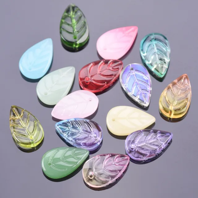 10 Stück 18x11mm Blatt Blütenblatt Lampwork Kristall Glas Lose Anhänger Perlen