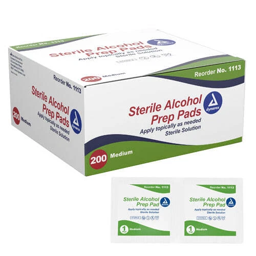 Almohadillas de preparación de alcohol - Bx/200 medianas estériles