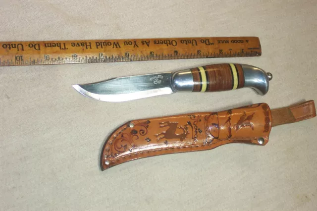 VTG  Brusletto Geilo Norway Fixed Blade Hunting Utility Knife w/ Sheath