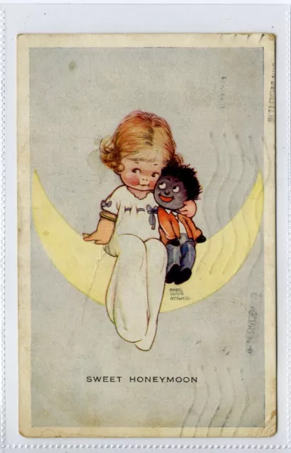 (Gc7350) Mabel Lucie Attwell, Sweet Honeymoon, Girl with Black Doll 1925