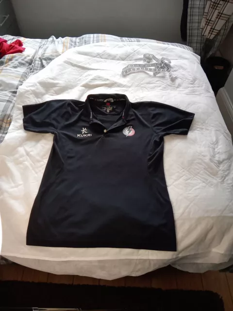 Lancashire Lightning Cricket Shirt Jersey Kukri Size Medium Dark Blue