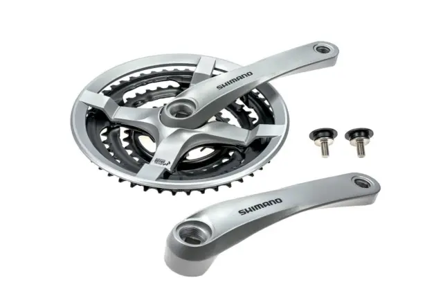 SHIMANO Tourney Fahrrad Kurbel Garnitur FC-TY501 Vierkant 48-38-28 Zähne Silber